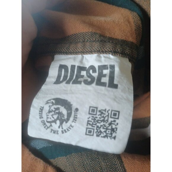 RARE Diesel Shirt Flannel Elbow Patches Embroidered M - Picture 5 of 5